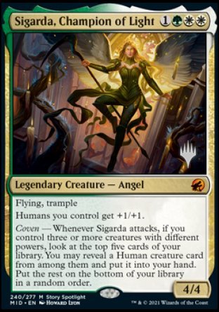 Sigarda, Champion of Light (Promo Pack) [Innistrad: Midnight Hunt Promos] | Dragon's Lair Comics and Fantasy Houston TX