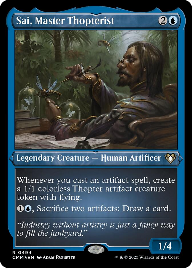 Sai, Master Thopterist (Foil Etched) [Commander Masters] | Dragon's Lair Comics and Fantasy Houston TX