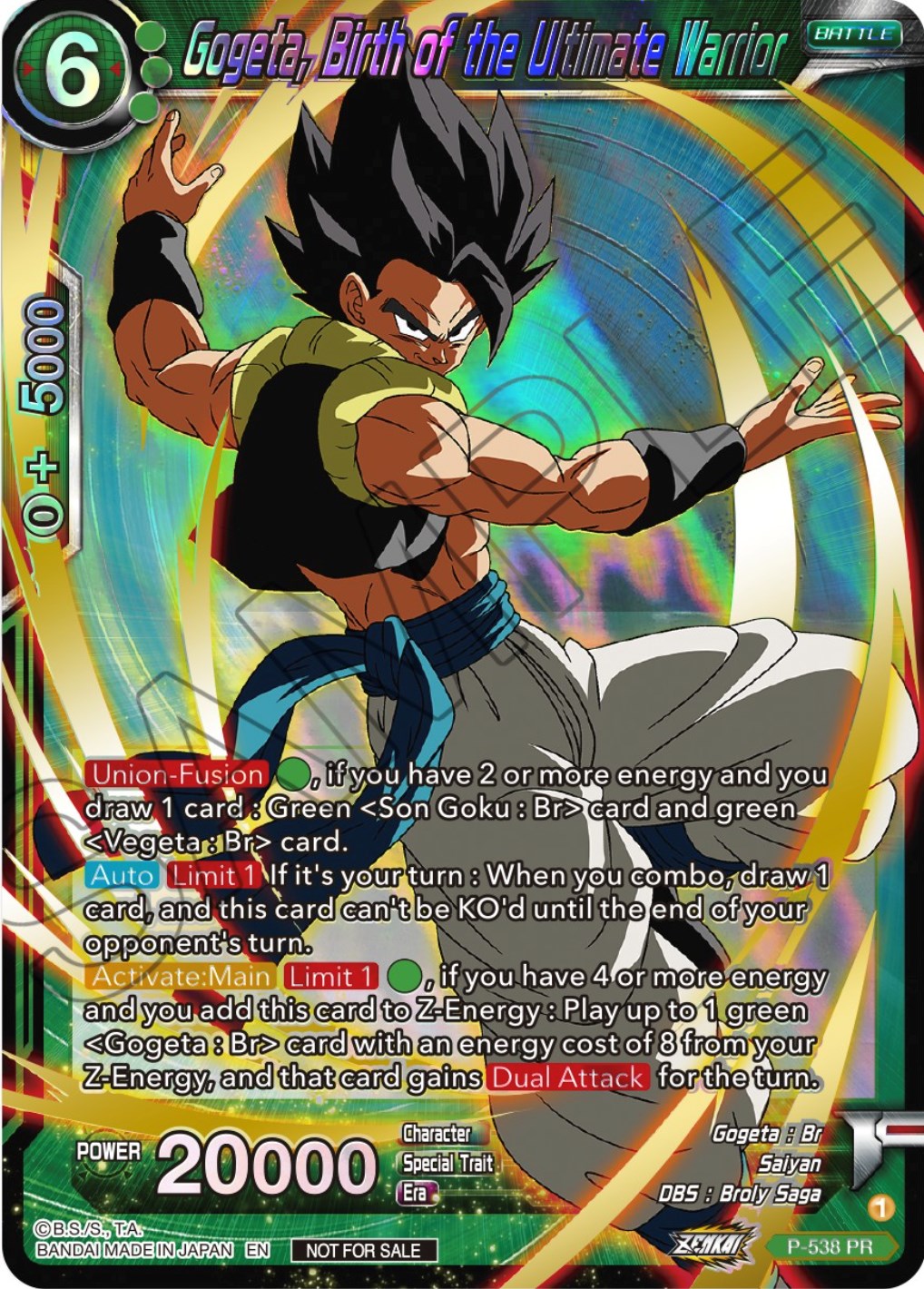Gogeta, Birth of the Ultimate Warrior (Championship Selection Pack 2023 Vol.2) (Gold-Stamped Shatterfoil) (P-538) [Tournament Promotion Cards] | Dragon's Lair Comics and Fantasy Houston TX