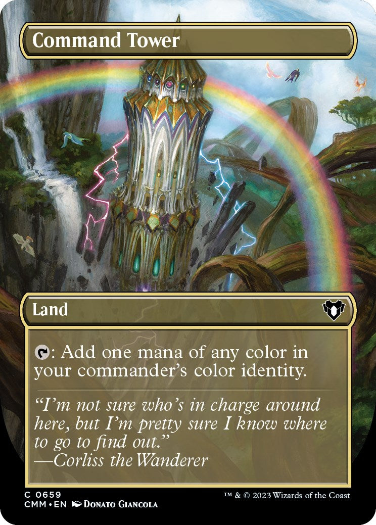 Command Tower (Borderless Alternate Art) [Commander Masters] | Dragon's Lair Comics and Fantasy Houston TX