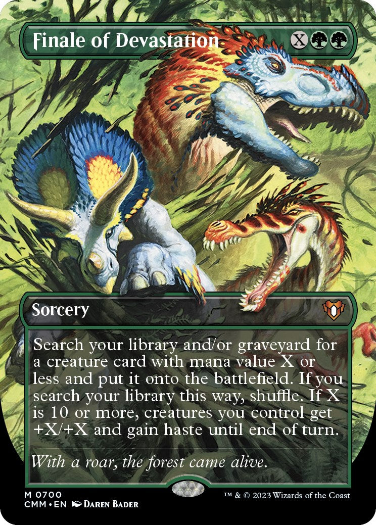 Finale of Devastation (Borderless Alternate Art) [Commander Masters] | Dragon's Lair Comics and Fantasy Houston TX