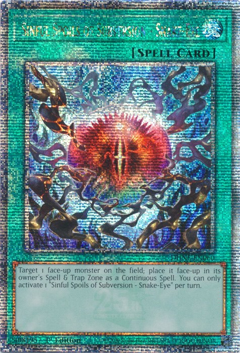 Sinful Spoils of Subversion - Snake-Eye [DUNE-EN060] Quarter Century Secret Rare | Dragon's Lair Comics and Fantasy Houston TX