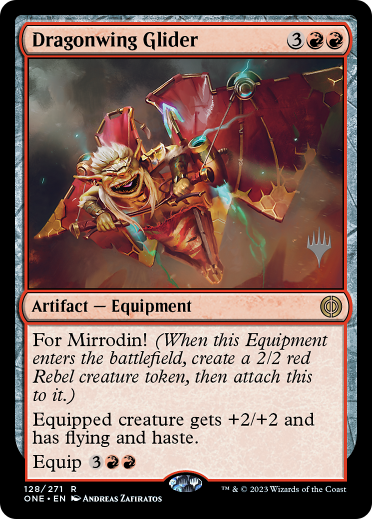 Dragonwing Glider (Promo Pack) [Phyrexia: All Will Be One Promos] | Dragon's Lair Comics and Fantasy Houston TX