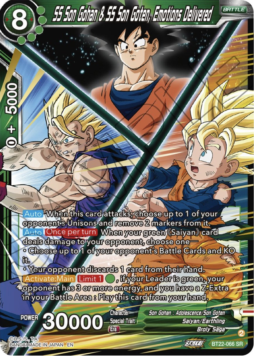 SS Son Gohan & SS Son Goten, Emotions Delivered (BT22-066) [Critical Blow] | Dragon's Lair Comics and Fantasy Houston TX