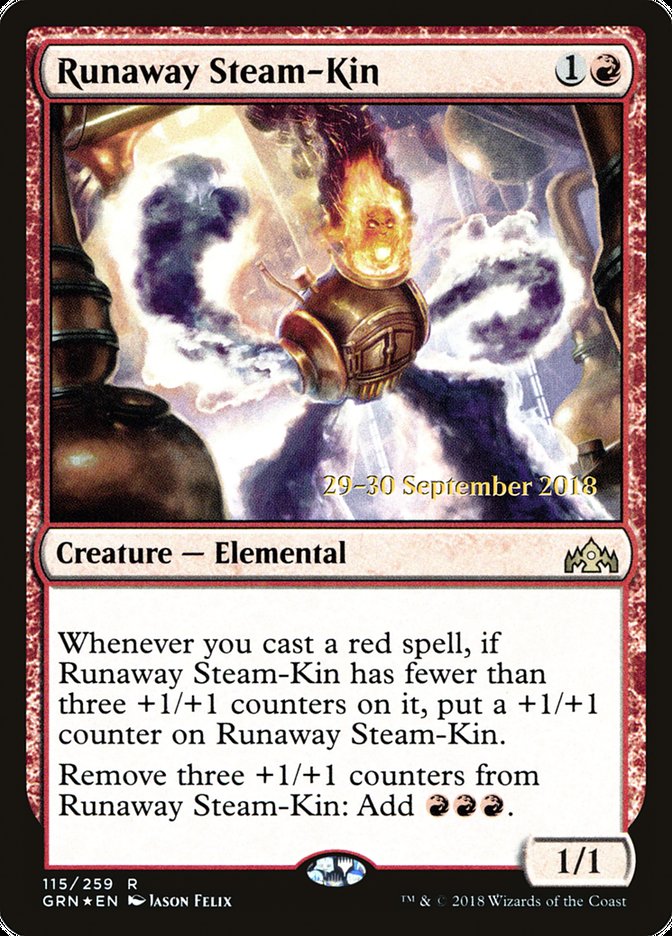 Runaway Steam-Kin [Guilds of Ravnica Prerelease Promos] | Dragon's Lair Comics and Fantasy Houston TX