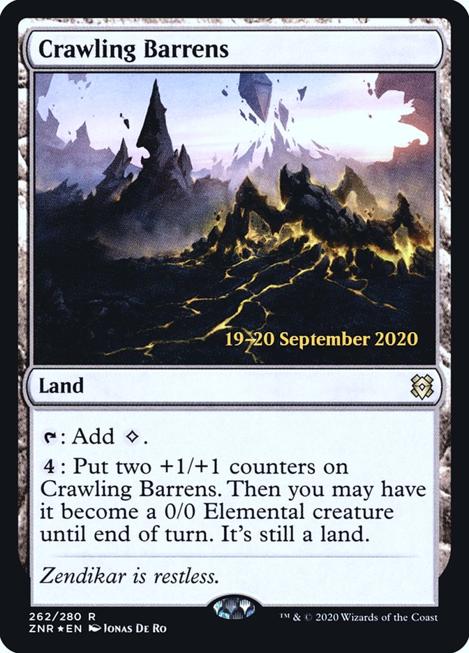 Crawling Barrens [Zendikar Rising Prerelease Promos] | Dragon's Lair Comics and Fantasy Houston TX