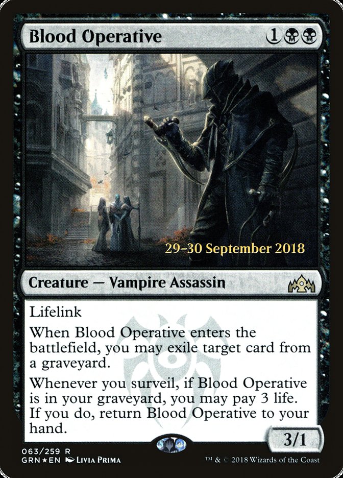 Blood Operative [Guilds of Ravnica Prerelease Promos] | Dragon's Lair Comics and Fantasy Houston TX