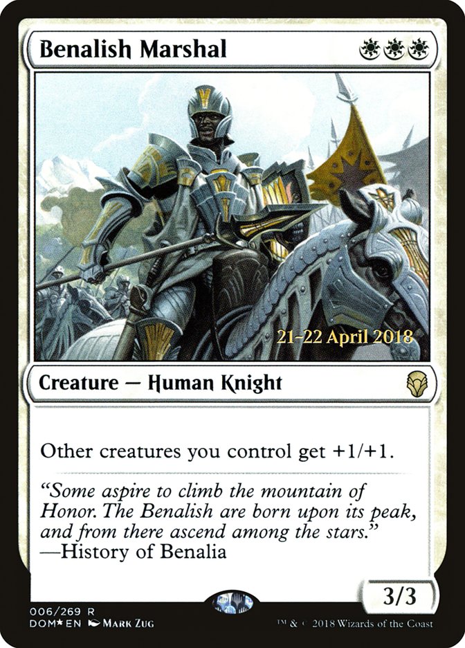 Benalish Marshal [Dominaria Prerelease Promos] | Dragon's Lair Comics and Fantasy Houston TX