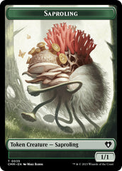 Saproling // Knight Double-Sided Token [Commander Masters Tokens] | Dragon's Lair Comics and Fantasy Houston TX