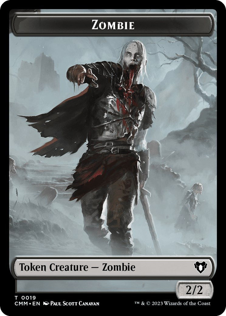Zombie (0019) // Rat Double-Sided Token [Commander Masters Tokens] | Dragon's Lair Comics and Fantasy Houston TX