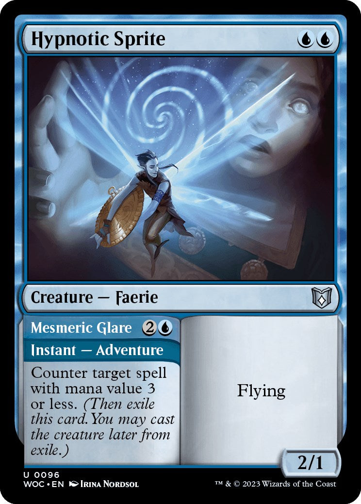 Hypnotic Sprite // Mesmeric Glare [Wilds of Eldraine Commander] | Dragon's Lair Comics and Fantasy Houston TX