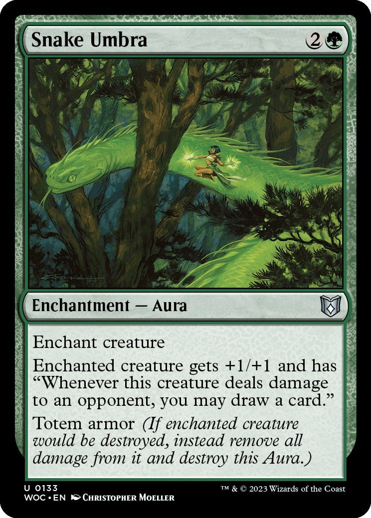 Snake Umbra [Wilds of Eldraine Commander] | Dragon's Lair Comics and Fantasy Houston TX