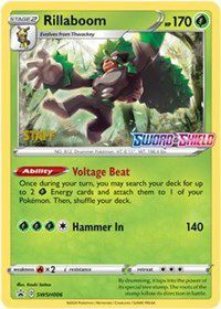 Rillaboom (SWSH006) (Staff Prerelease Promo) [Sword & Shield: Black Star Promos] | Dragon's Lair Comics and Fantasy Houston TX