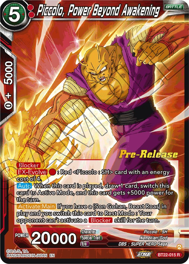 Piccolo, Power Beyond Awakening (BT22-015) [Critical Blow Prerelease Promos] | Dragon's Lair Comics and Fantasy Houston TX