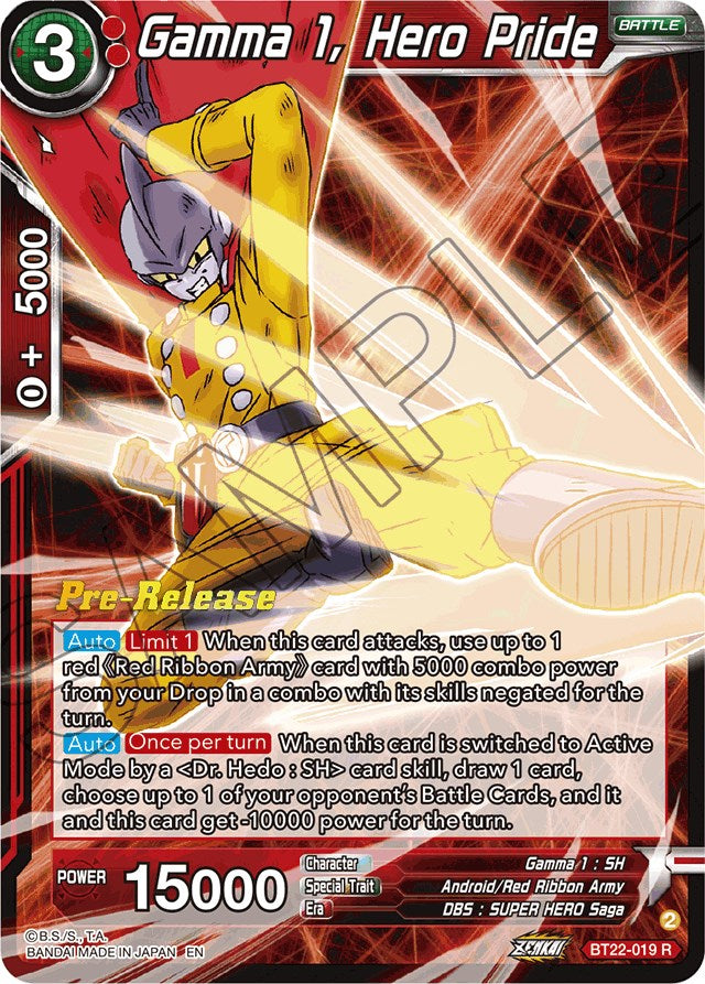 Gamma 1, Hero Pride (BT22-019) [Critical Blow Prerelease Promos] | Dragon's Lair Comics and Fantasy Houston TX
