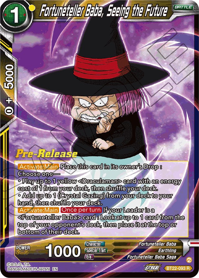 Fortuneteller Baba, Seeing the Future (BT22-093) [Critical Blow Prerelease Promos] | Dragon's Lair Comics and Fantasy Houston TX
