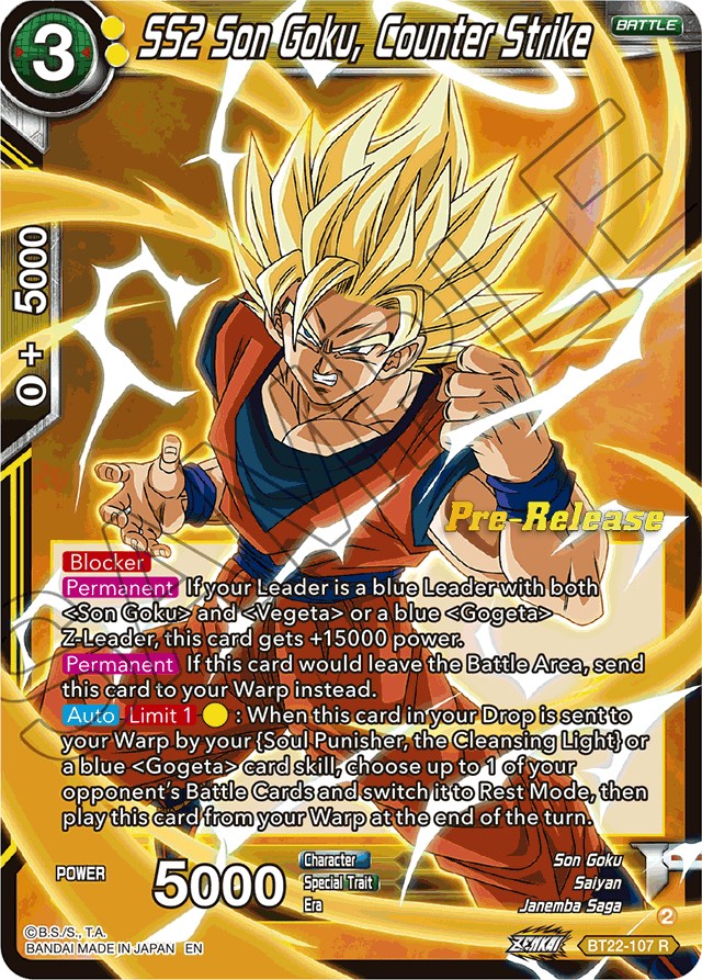 SS2 Son Goku, Counter Strike (BT22-107) [Critical Blow Prerelease Promos] | Dragon's Lair Comics and Fantasy Houston TX