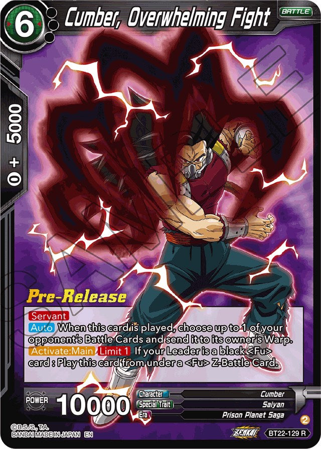Cumber, Overwhelming Fight (BT22-129) [Critical Blow Prerelease Promos] | Dragon's Lair Comics and Fantasy Houston TX