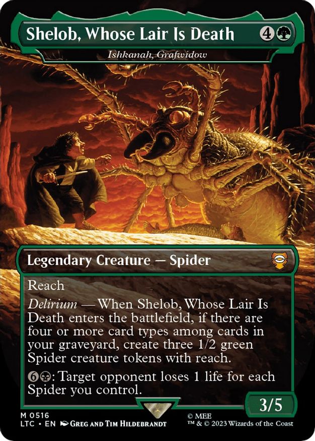 Shelob, Whose Lair Is Death - Ishkanah, Grafwidow (Borderless) [The Lord of the Rings: Tales of Middle-Earth Commander] | Dragon's Lair Comics and Fantasy Houston TX