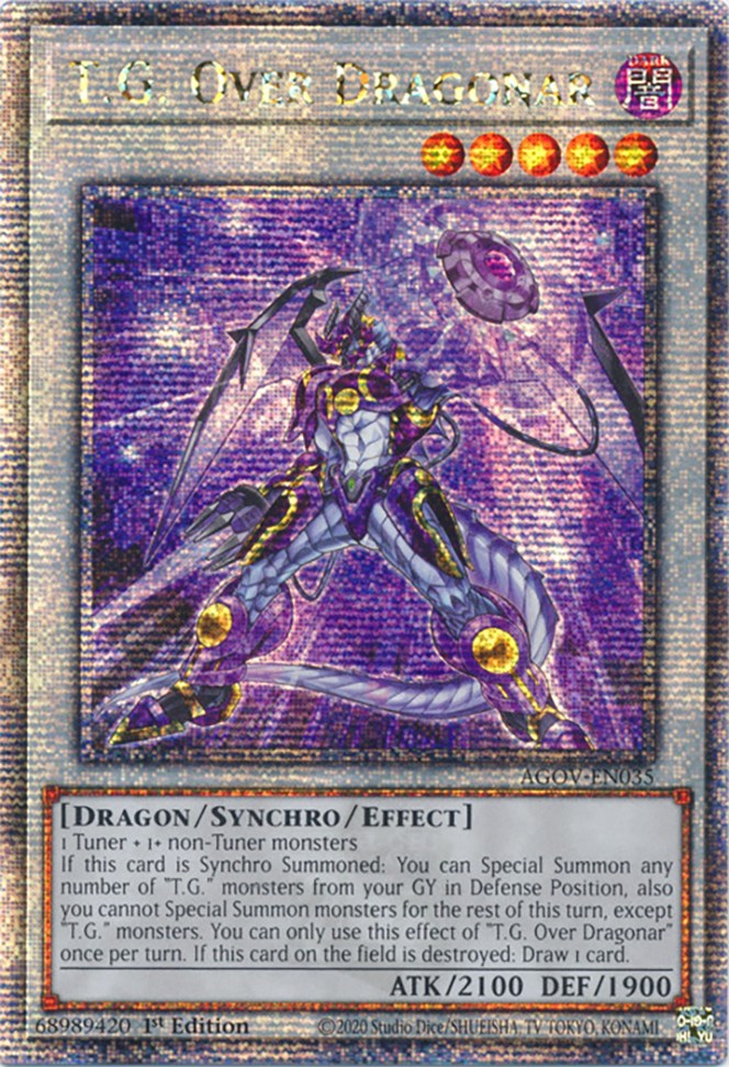 T.G. Over Dragonar (Quarter Century Secret Rare) [AGOV-EN035] Quarter Century Secret Rare | Dragon's Lair Comics and Fantasy Houston TX