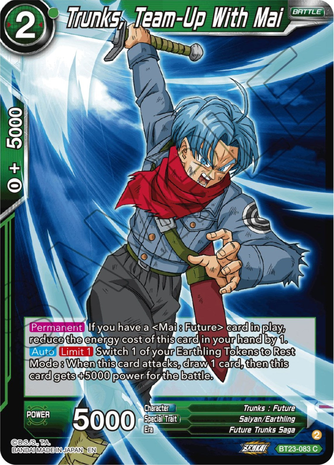 Trunks, Team-Up With Mai (BT23-083) [Perfect Combination] | Dragon's Lair Comics and Fantasy Houston TX