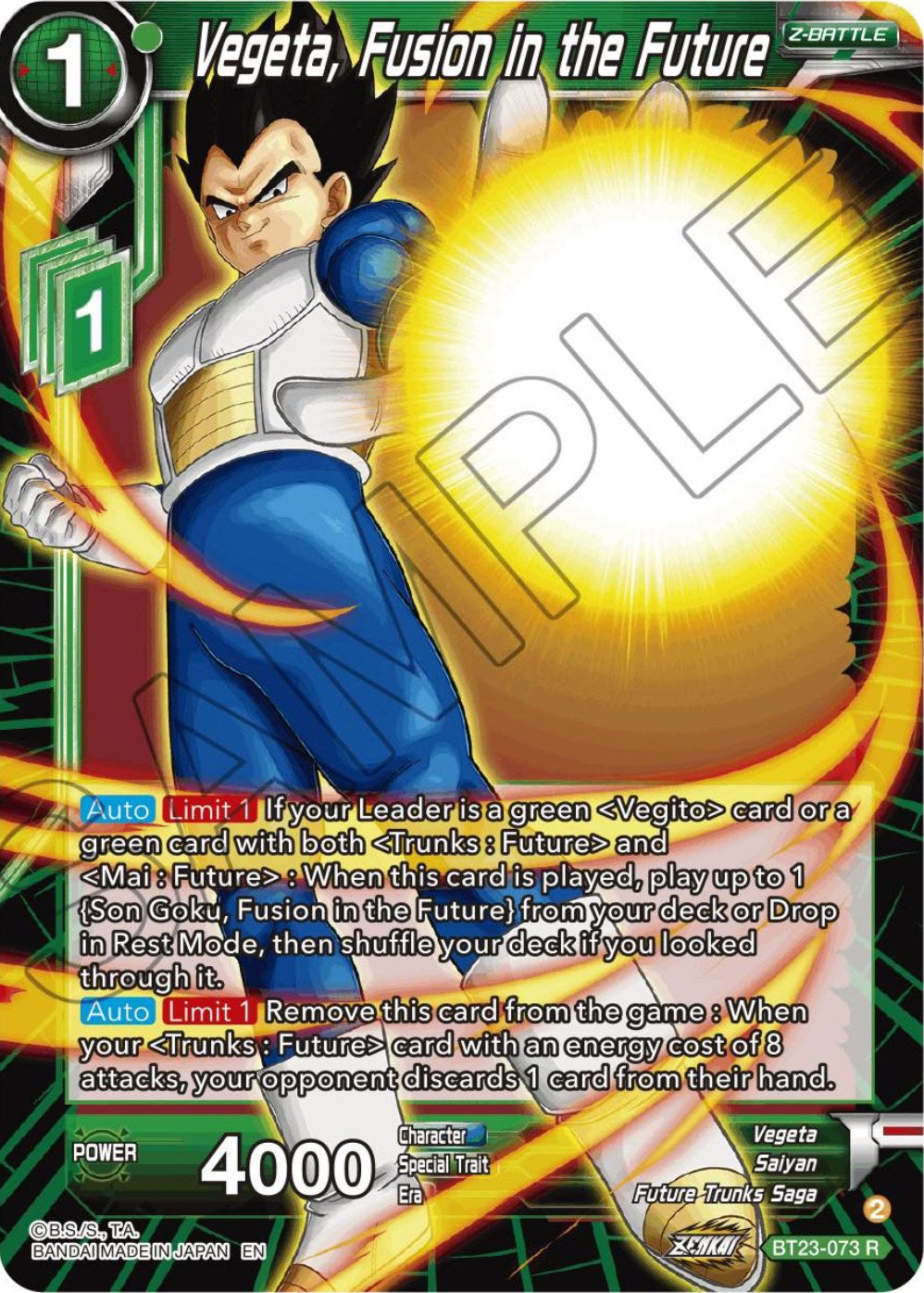 Vegeta, Fusion in the Future (BT23-073) [Perfect Combination] | Dragon's Lair Comics and Fantasy Houston TX