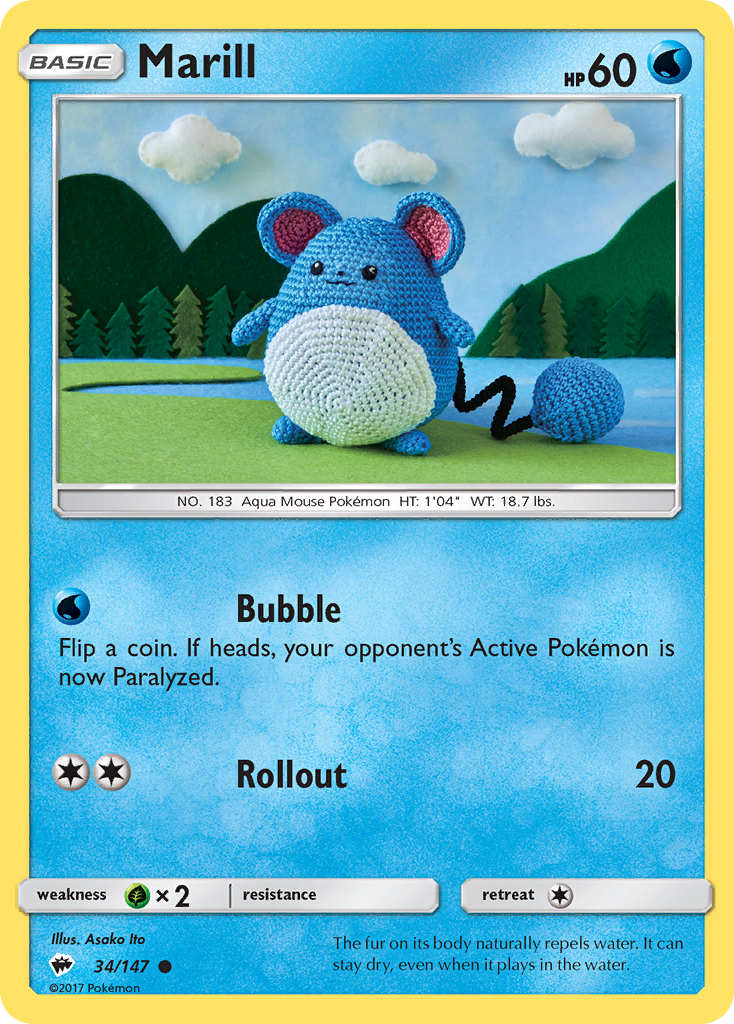 Marill (34/147) [Sun & Moon: Burning Shadows] | Dragon's Lair Comics and Fantasy Houston TX