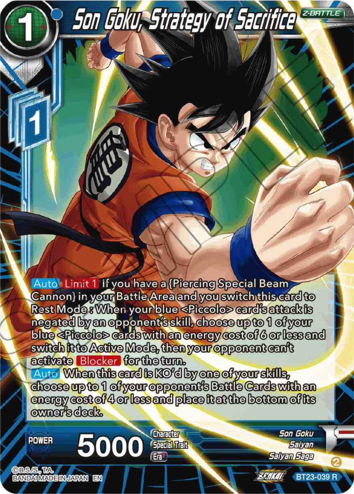 Son Goku, Strategy of Sacrifice (BT23-039) [Perfect Combination] | Dragon's Lair Comics and Fantasy Houston TX