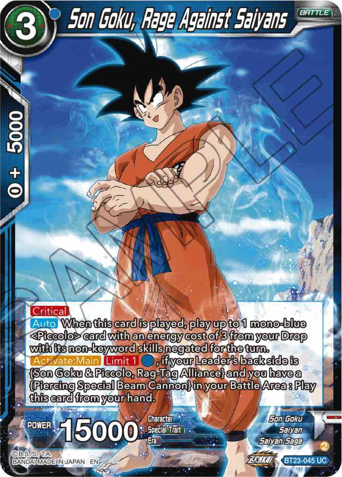 Son Goku, Rage Against Saiyans (BT23-045) [Perfect Combination] | Dragon's Lair Comics and Fantasy Houston TX