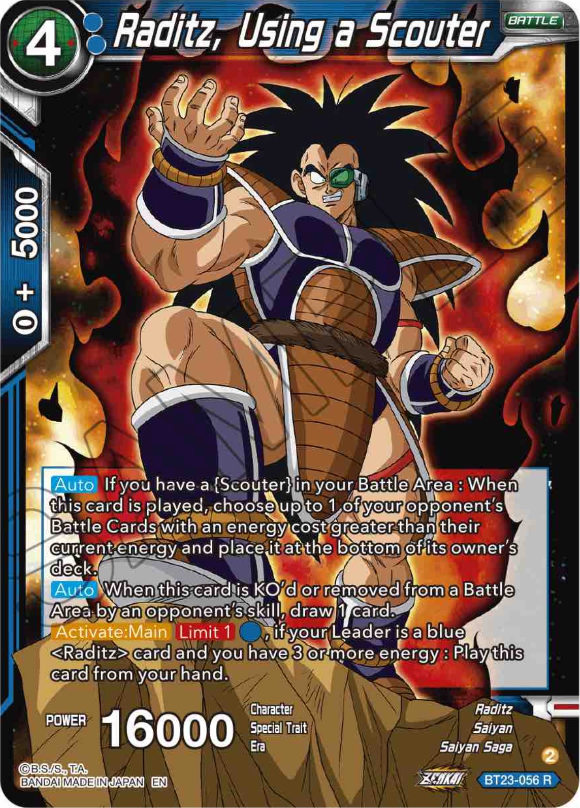 Raditz, Using a Scouter (BT23-056) [Perfect Combination] | Dragon's Lair Comics and Fantasy Houston TX