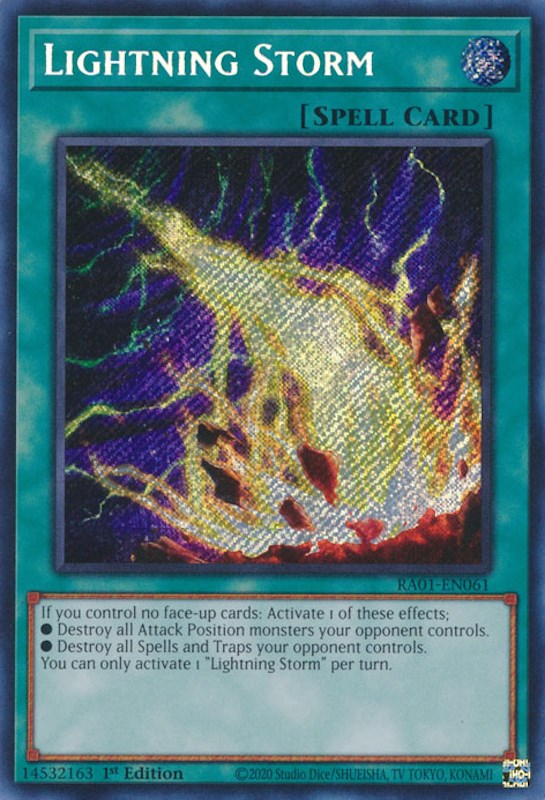 Lightning Storm [RA01-EN061] Secret Rare | Dragon's Lair Comics and Fantasy Houston TX