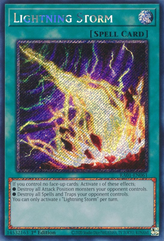 Lightning Storm [RA01-EN061] Platinum Secret Rare | Dragon's Lair Comics and Fantasy Houston TX