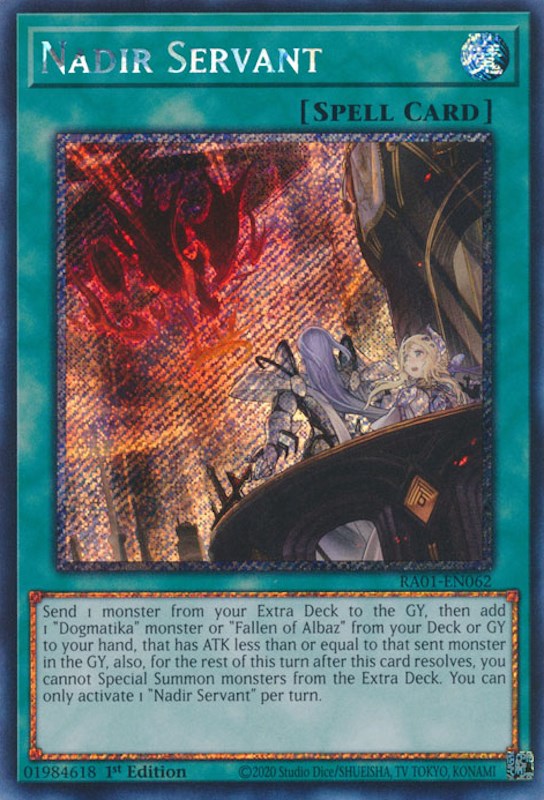 Nadir Servant [RA01-EN062] Platinum Secret Rare | Dragon's Lair Comics and Fantasy Houston TX