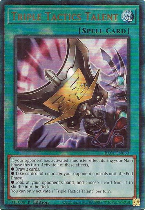 Triple Tactics Talent [RA01-EN063] Prismatic Ultimate Rare | Dragon's Lair Comics and Fantasy Houston TX