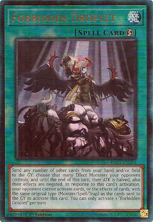 Forbidden Droplet [RA01-EN064] Prismatic Ultimate Rare | Dragon's Lair Comics and Fantasy Houston TX
