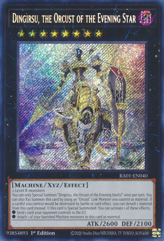 Dingirsu, the Orcust of the Evening Star [RA01-EN040] Secret Rare | Dragon's Lair Comics and Fantasy Houston TX