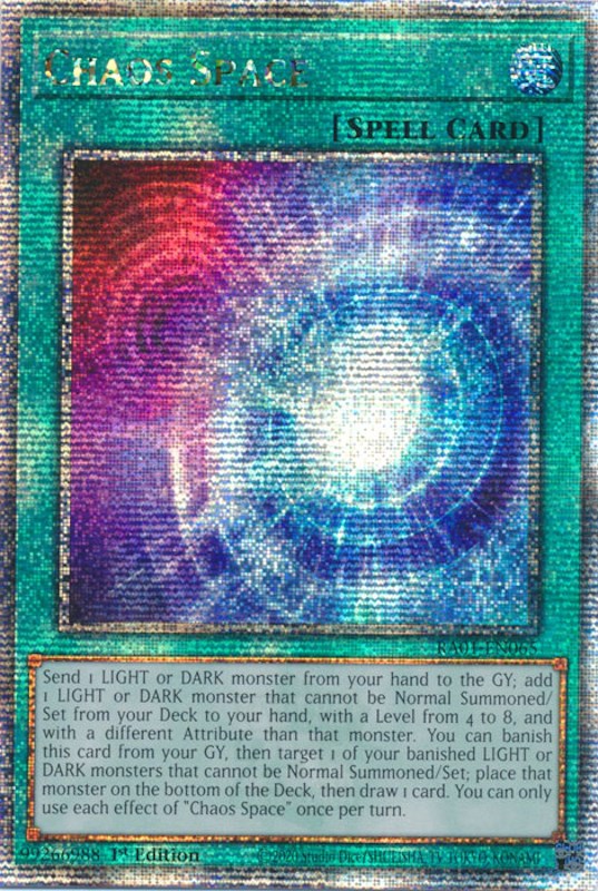 Chaos Space [RA01-EN065] Quarter Century Secret Rare | Dragon's Lair Comics and Fantasy Houston TX