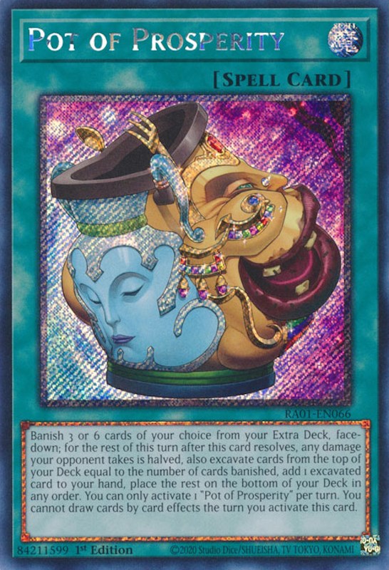 Pot of Prosperity [RA01-EN066] Platinum Secret Rare | Dragon's Lair Comics and Fantasy Houston TX