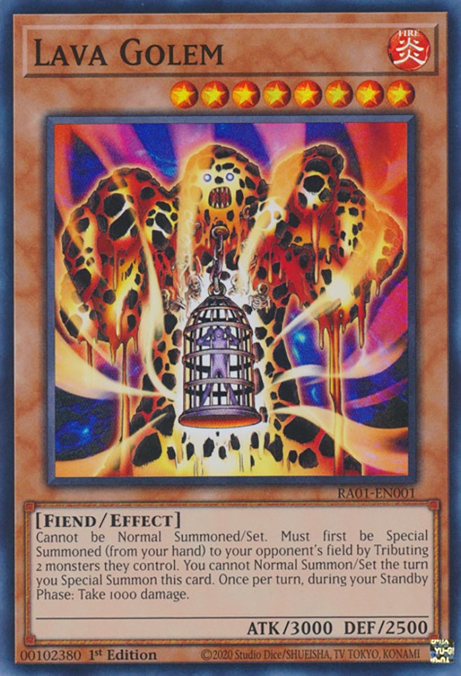Lava Golem [RA01-EN001] Super Rare | Dragon's Lair Comics and Fantasy Houston TX