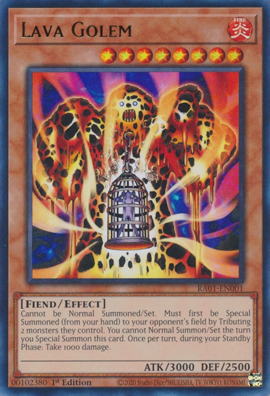 Lava Golem [RA01-EN001] Ultra Rare | Dragon's Lair Comics and Fantasy Houston TX