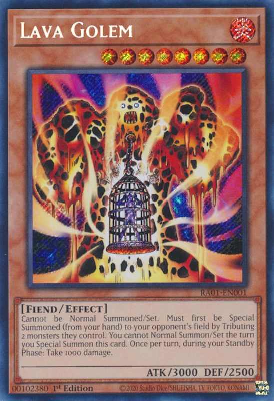 Lava Golem [RA01-EN001] Secret Rare | Dragon's Lair Comics and Fantasy Houston TX