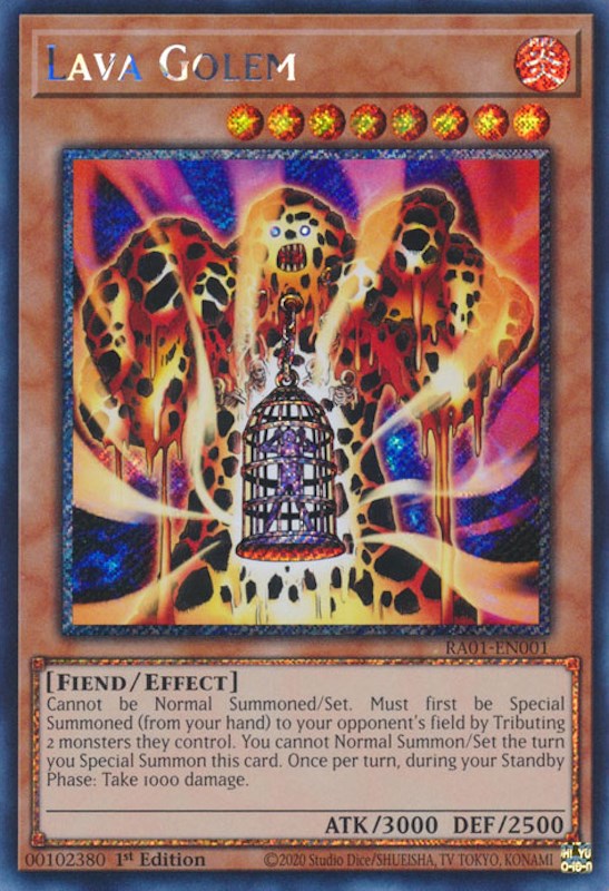 Lava Golem [RA01-EN001] Platinum Secret Rare | Dragon's Lair Comics and Fantasy Houston TX