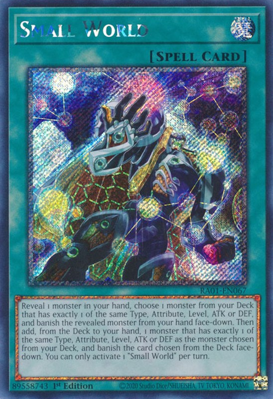 Small World [RA01-EN067] Platinum Secret Rare | Dragon's Lair Comics and Fantasy Houston TX