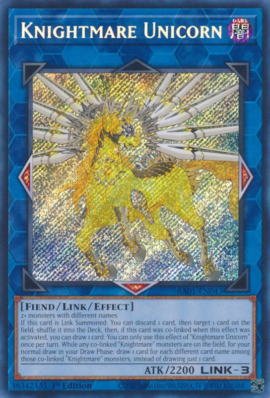 Knightmare Unicorn [RA01-EN043] Secret Rare | Dragon's Lair Comics and Fantasy Houston TX