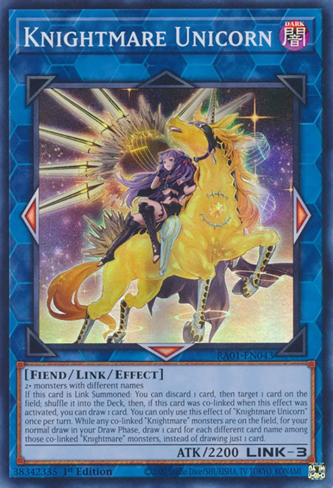 Knightmare Unicorn (Alternate Art) [RA01-EN043] Super Rare | Dragon's Lair Comics and Fantasy Houston TX
