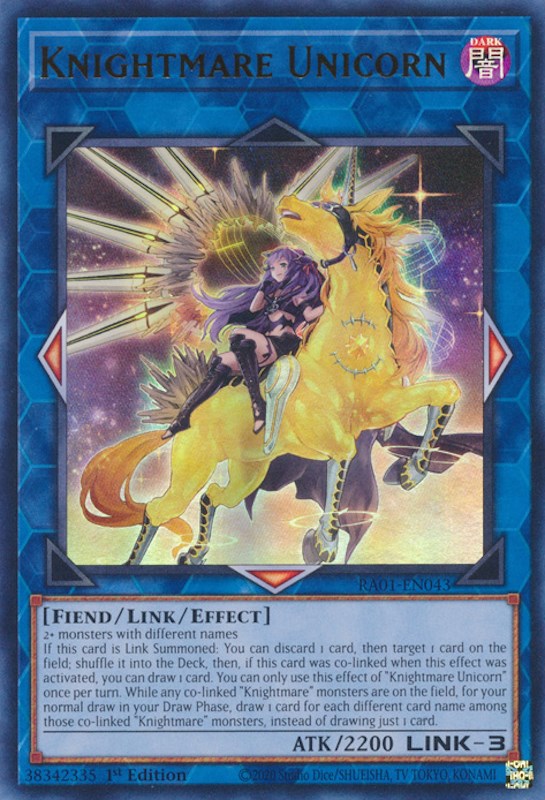 Knightmare Unicorn (Alternate Art) [RA01-EN043] Ultra Rare | Dragon's Lair Comics and Fantasy Houston TX