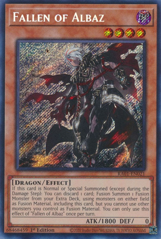 Fallen of Albaz [RA01-EN021] Secret Rare | Dragon's Lair Comics and Fantasy Houston TX