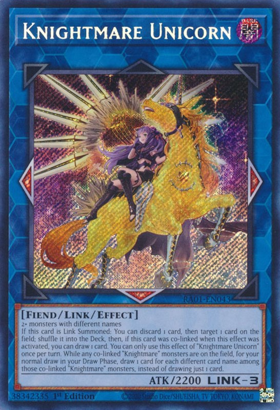 Knightmare Unicorn (Alternate Art) [RA01-EN043] Secret Rare | Dragon's Lair Comics and Fantasy Houston TX