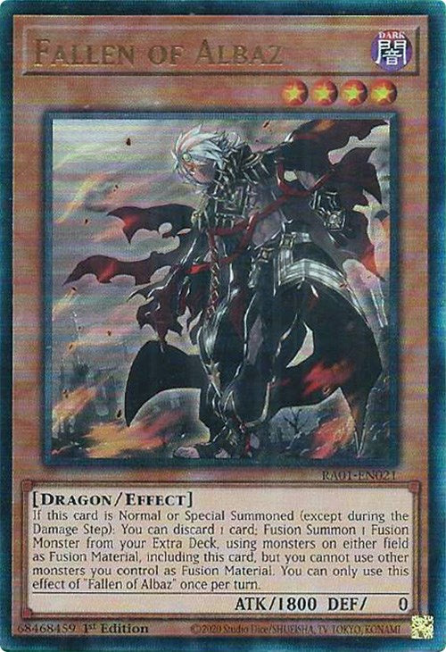 Fallen of Albaz [RA01-EN021] Prismatic Ultimate Rare | Dragon's Lair Comics and Fantasy Houston TX