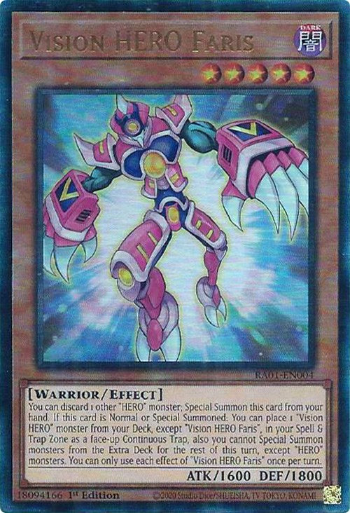 Vision HERO Faris [RA01-EN004] Prismatic Ultimate Rare | Dragon's Lair Comics and Fantasy Houston TX